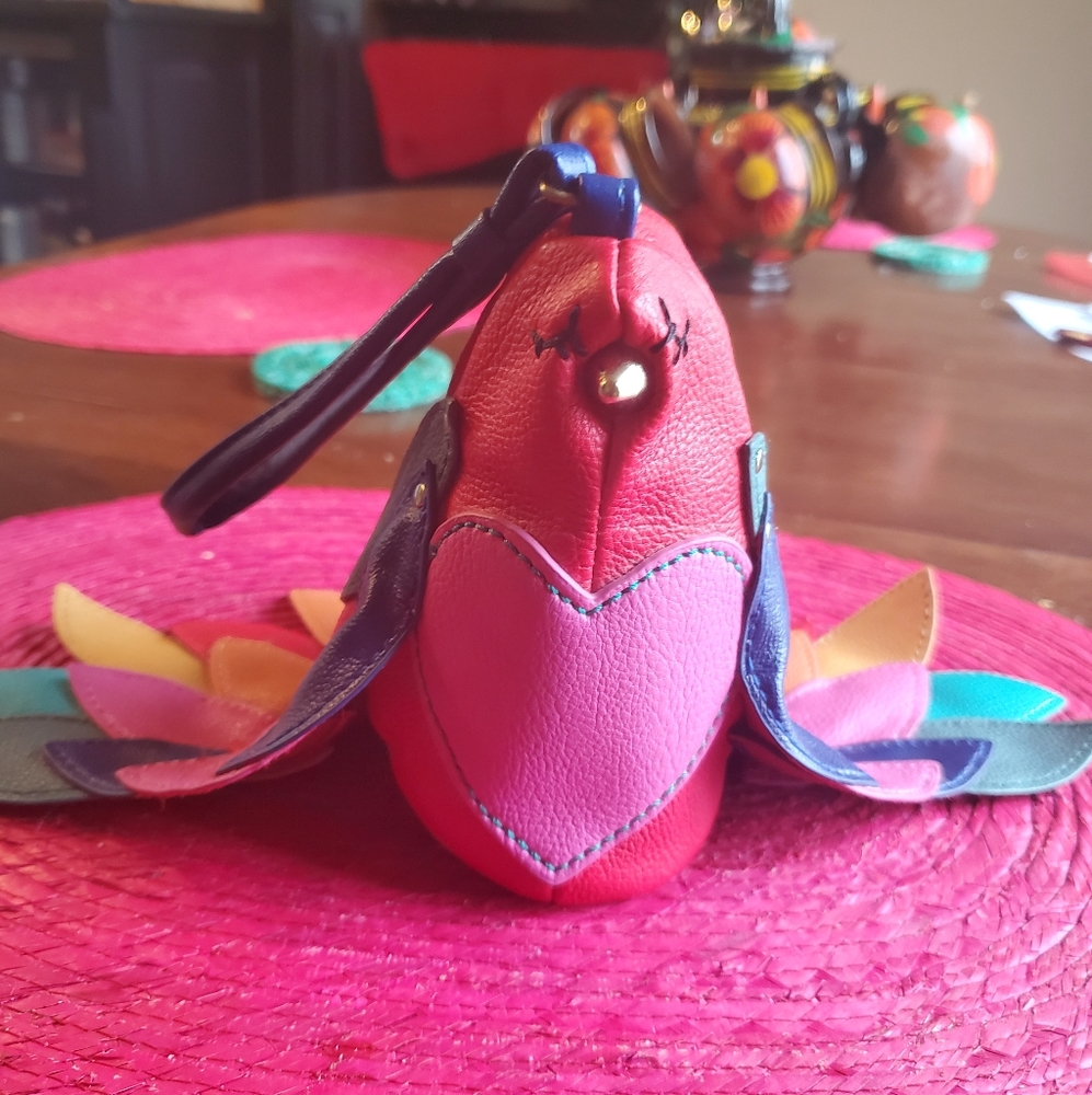 Betsey Johnson leather bird wristlet